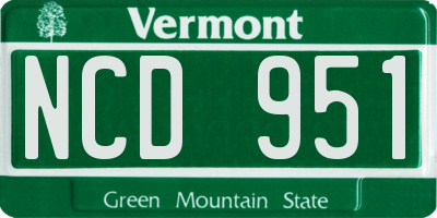 VT license plate NCD951