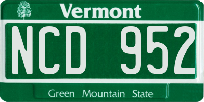 VT license plate NCD952
