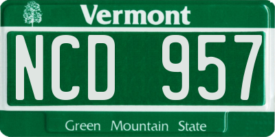 VT license plate NCD957