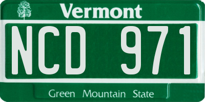 VT license plate NCD971