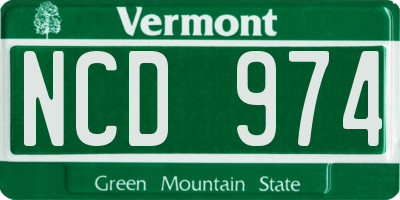 VT license plate NCD974