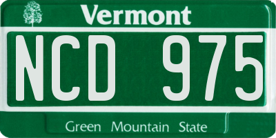 VT license plate NCD975