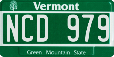 VT license plate NCD979