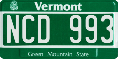 VT license plate NCD993