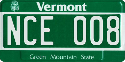 VT license plate NCE008