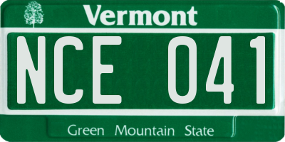 VT license plate NCE041