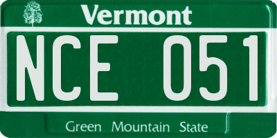 VT license plate NCE051