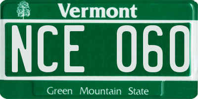 VT license plate NCE060