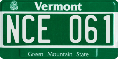 VT license plate NCE061