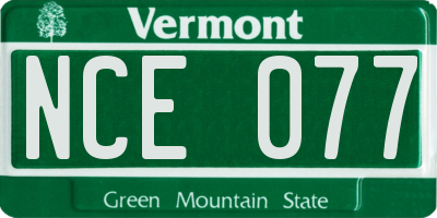 VT license plate NCE077