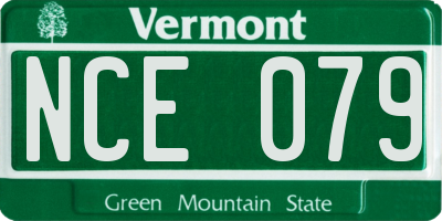 VT license plate NCE079