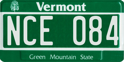 VT license plate NCE084