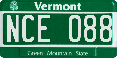 VT license plate NCE088