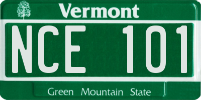 VT license plate NCE101