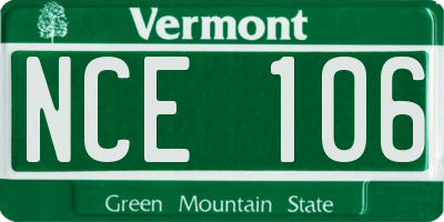 VT license plate NCE106