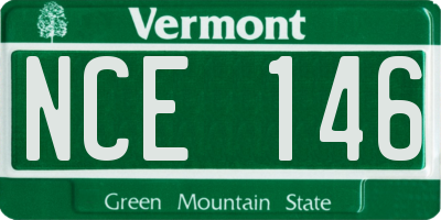 VT license plate NCE146