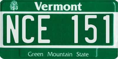 VT license plate NCE151