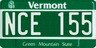 VT license plate NCE155