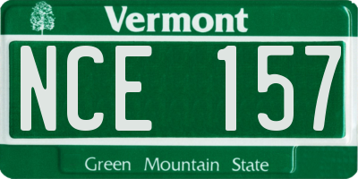 VT license plate NCE157