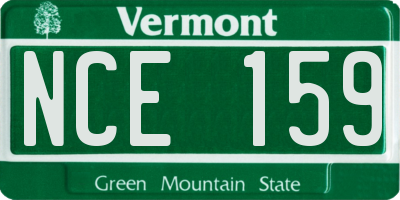 VT license plate NCE159