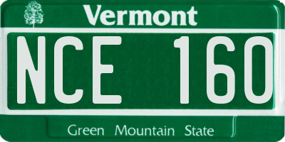 VT license plate NCE160