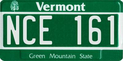 VT license plate NCE161
