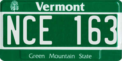 VT license plate NCE163