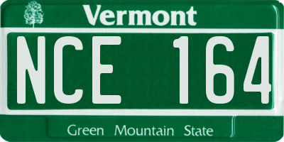 VT license plate NCE164