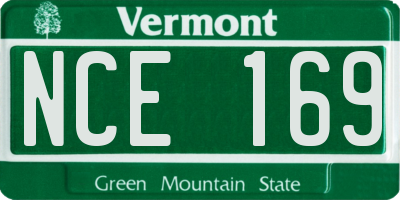 VT license plate NCE169