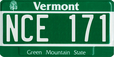 VT license plate NCE171