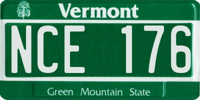 VT license plate NCE176