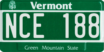 VT license plate NCE188