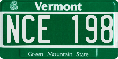 VT license plate NCE198