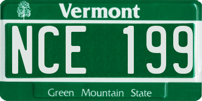 VT license plate NCE199