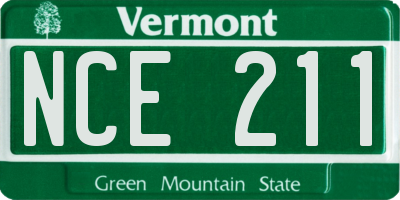 VT license plate NCE211