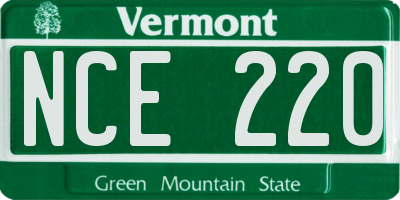 VT license plate NCE220