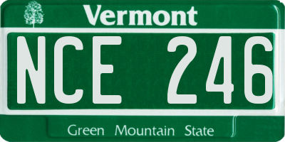 VT license plate NCE246
