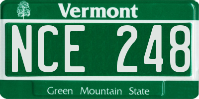 VT license plate NCE248