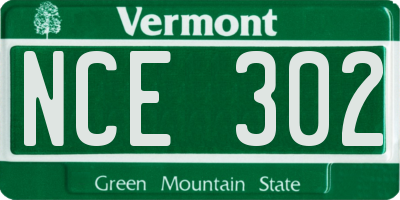 VT license plate NCE302