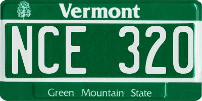 VT license plate NCE320