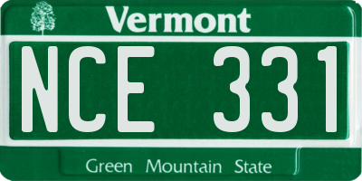 VT license plate NCE331