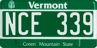 VT license plate NCE339