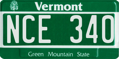 VT license plate NCE340