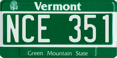 VT license plate NCE351