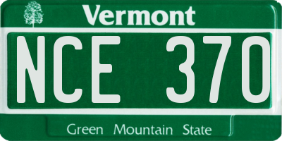 VT license plate NCE370