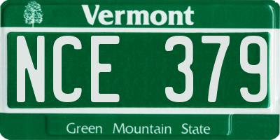VT license plate NCE379