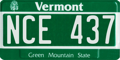 VT license plate NCE437