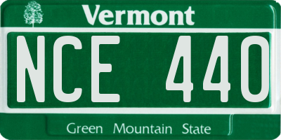 VT license plate NCE440