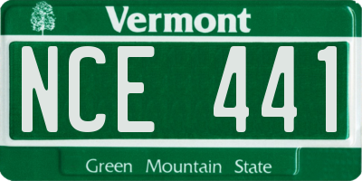 VT license plate NCE441