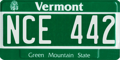 VT license plate NCE442